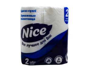 Полотенца бумажные  Nice 2 слоя, белые, 2 рул/уп