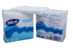 Бумажные салфетки  Nice, 24*24 см, белые, 100 шт