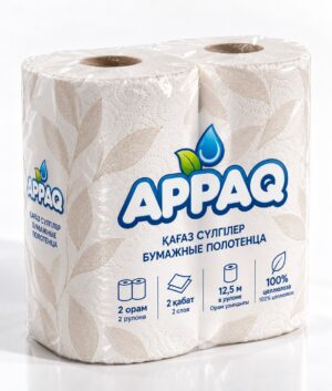 Бумажные полотенца APPAQ, 2 слоя, 2 рулона по 12,5 м